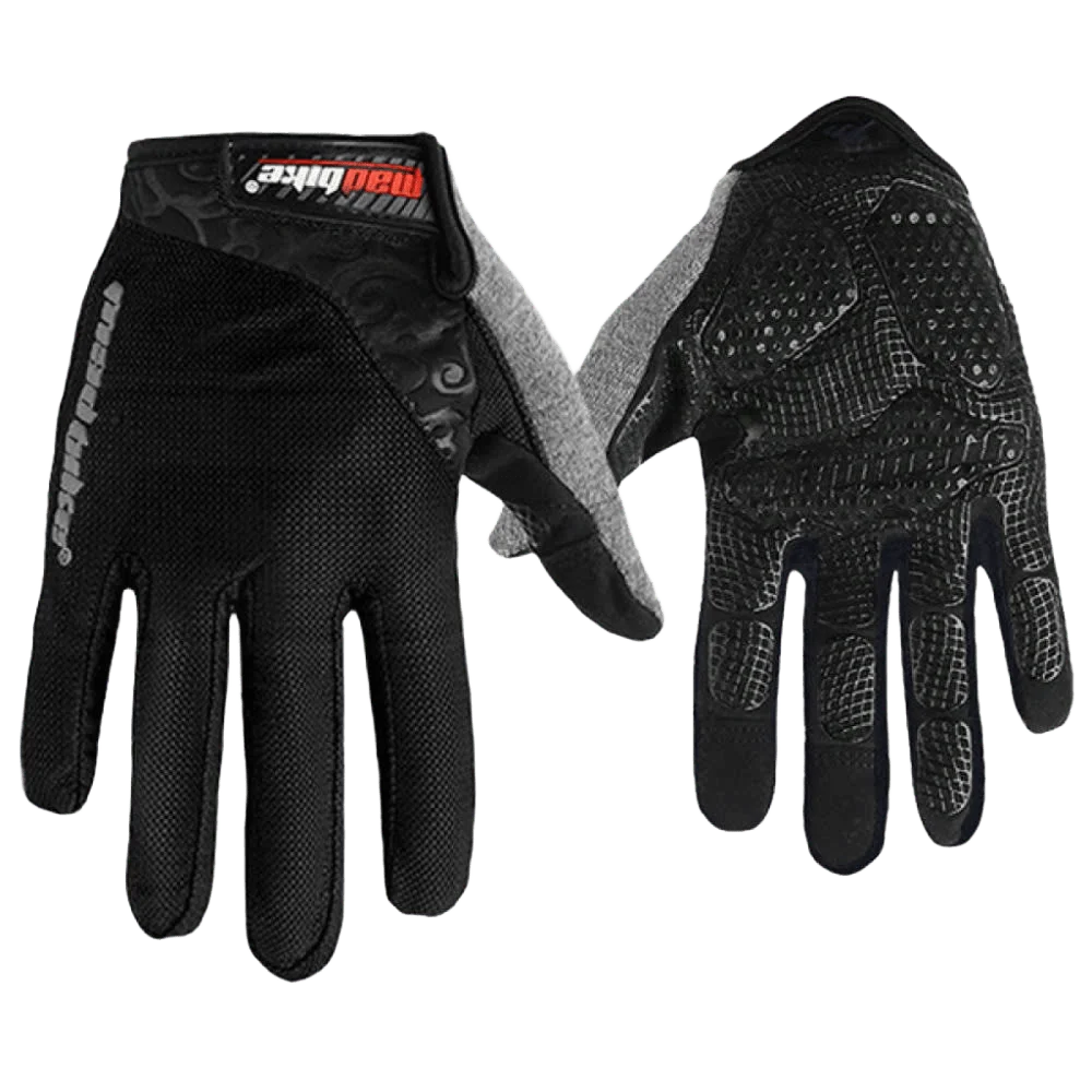 GUANTES PARA BICICLETA MADBIKE NEGROS SK13