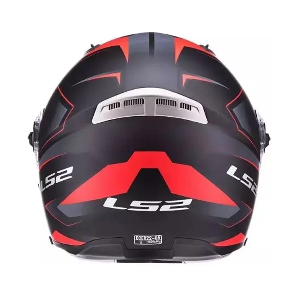 CASCO LS2 ABATIBLE FF70 EASY STRIP NEGRO ROJO MATTE - Imagen 4