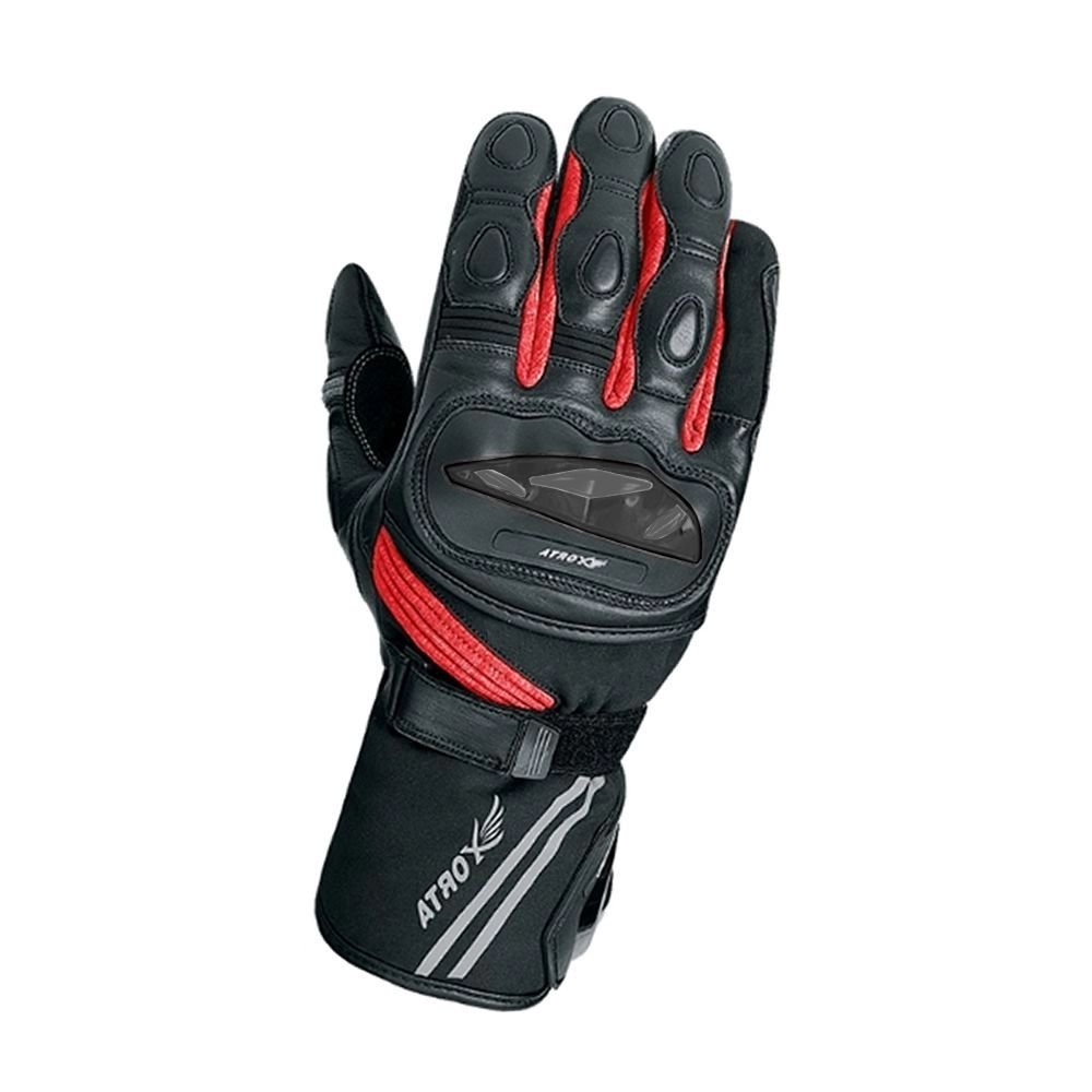GUANTE CUERO NEGRO ROJO ATROX AT 4101