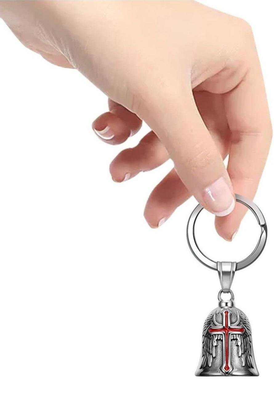 CAMPANA BIKER, AMULETO DE PROTECCION CRUZ ROJA - Imagen 2