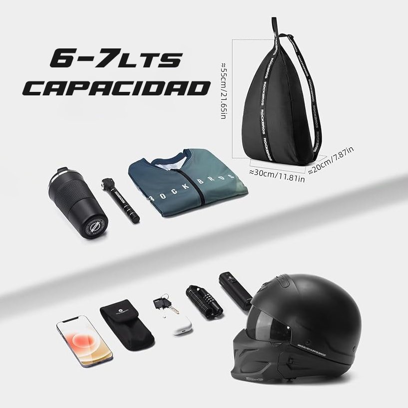 Bolso para casco moto rockbross 6 a 7lts - Imagen 2