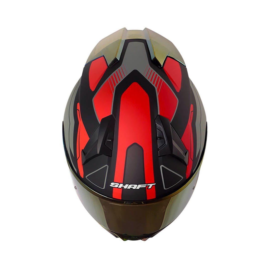 CASCO SHAFT 560 EVO CHAOS NEGRO ROJO INTEGRAL - Imagen 2
