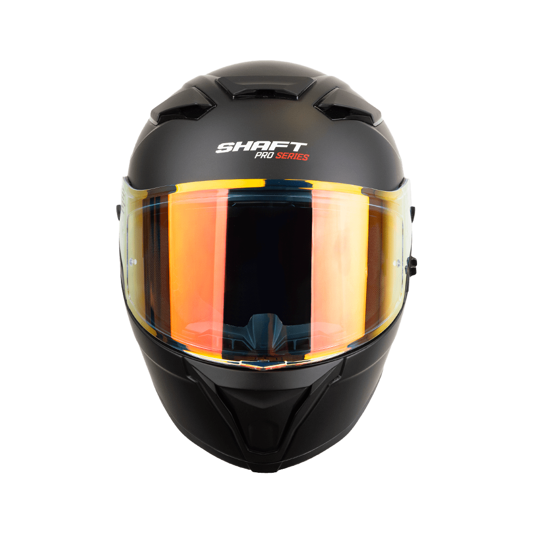 CASCO MOTO SHAFT PRO 606SP SOLID NEGRO N7 ROJO INTEGRAL - Imagen 2