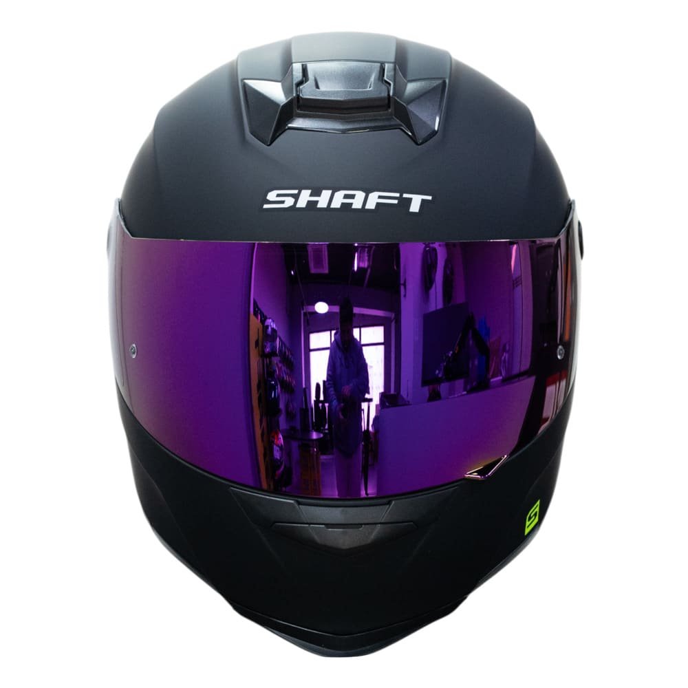 CASCO MOTO SHAFT 502SP SOLID NEGRO ROSA INTEGRAL - Imagen 2