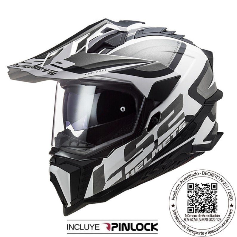 CASCO LS2 MX701 EXPLORER ALTER NEGRO BLANCO MATE